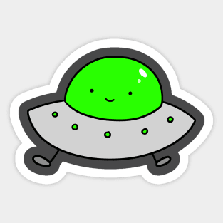 Cute Smiling UFO Sticker